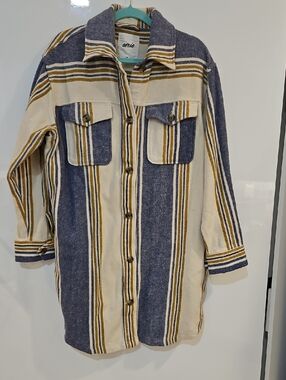 Aerie Striped Button-Up Shacket